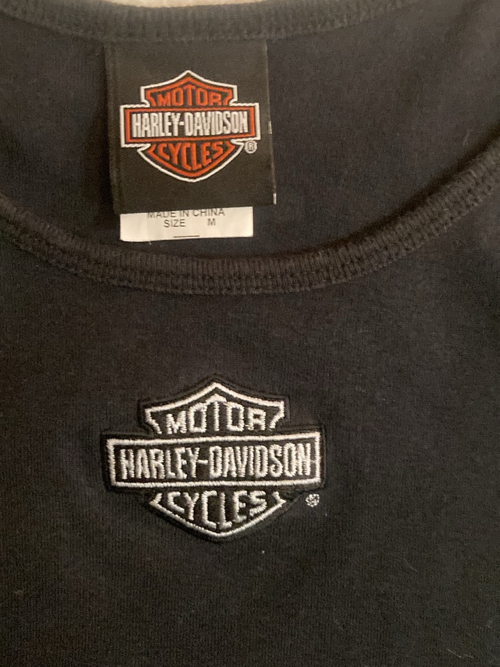 Harley-Davidson Black Tee with White Embroidered Logo